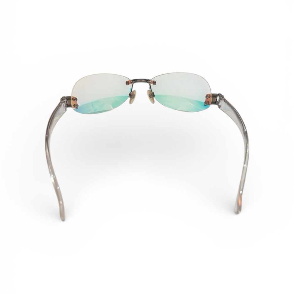 CHANEL Rare Iridescent Blue Vintage CC Logo Sunglasses - Picture 9 of 14